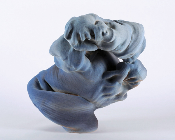 3 Anne Marie Laureys’ Cloud by my Fingers No 4, 20½ in. (52 cm) in width, wheel-thrown, deformed and handbuilt earthenware, pulverized slips, 2015. Photo: AmandP.