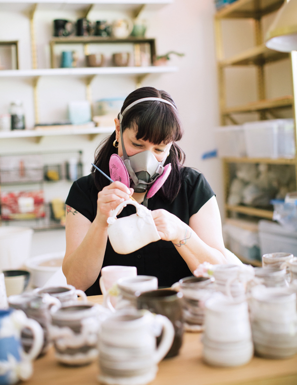4 Always wear a properly fitted respirator (ideally with cartridges designed to block fumes) when working with unfired luster.