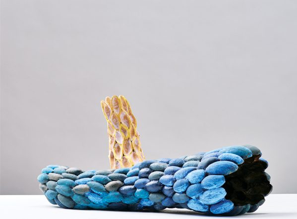 3 Tree, 19 in. (48 cm) in length, glazed stoneware, 2008. Copyright and courtesy of Jason Jacques Gallery.