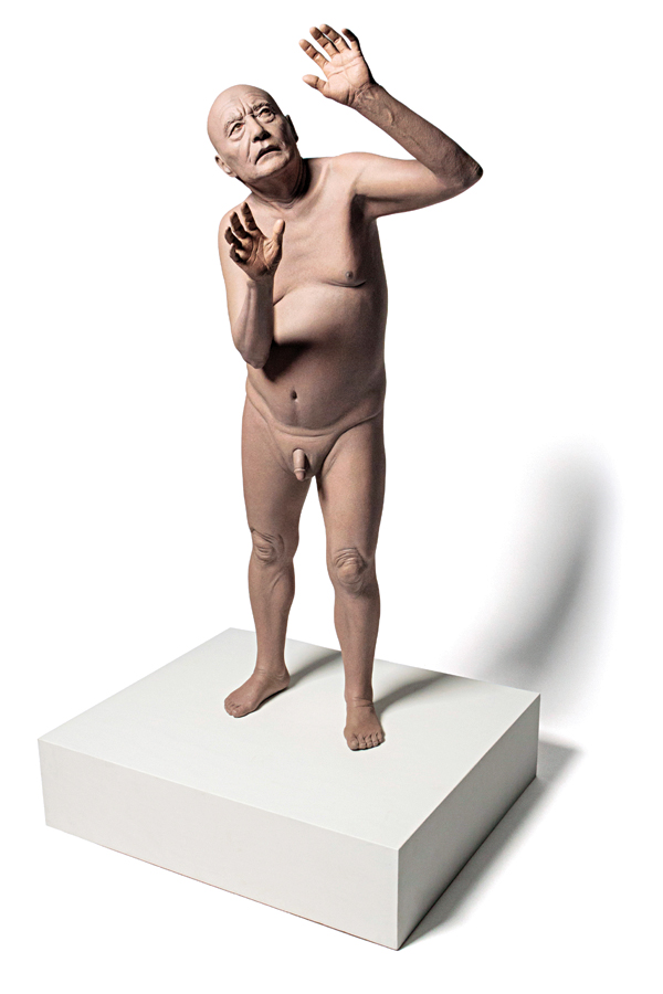 2 Remembrance, 4 ft. 8 in. (1.5 m) in height, stoneware clay, paint, chalk pastel, 2017.