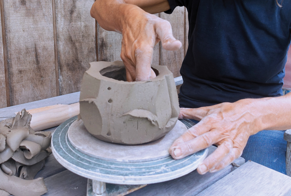 6 Continue shaping the bowl, until the form is where you would like it to be.