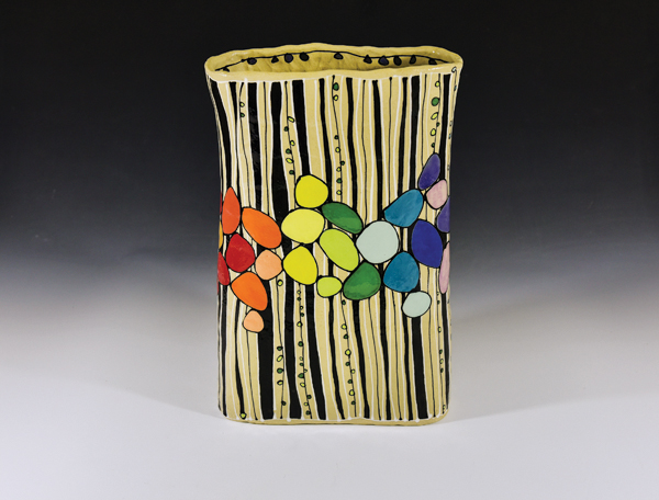 2 Emily Free Wilson’s Compulsion, 16 in. (41 cm) in height, stoneware, underglaze, glaze, 2018. Photo: Eliza Wiley. 
