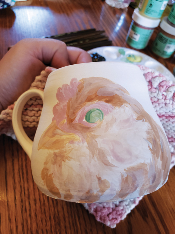 7 Build the layers of underglaze, decreasing water in each step for stronger colors.