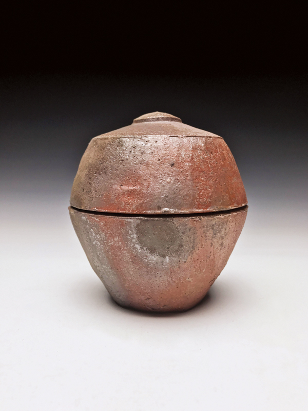 5 Box, 4 1/2 in. (11 cm) in height, unglazed red stoneware, wood fired to cone 12, 2018.