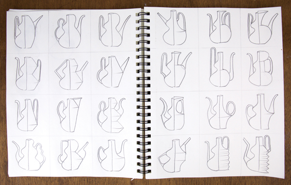 2 Sketches show development of forms through the “what if” prompt. 