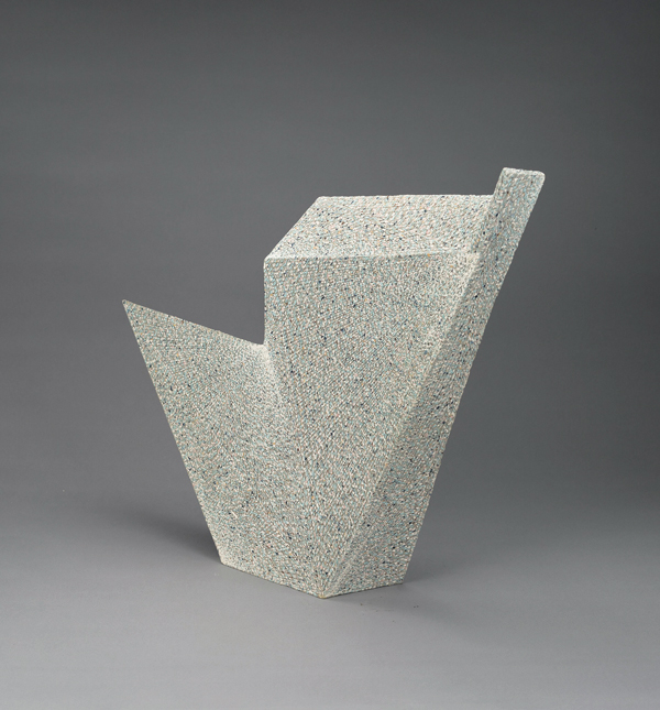 7 Eiko Kishi's Noh-inspired form with colored-clay inlay, 22 7/8 in. (58 cm) in height, 2006.