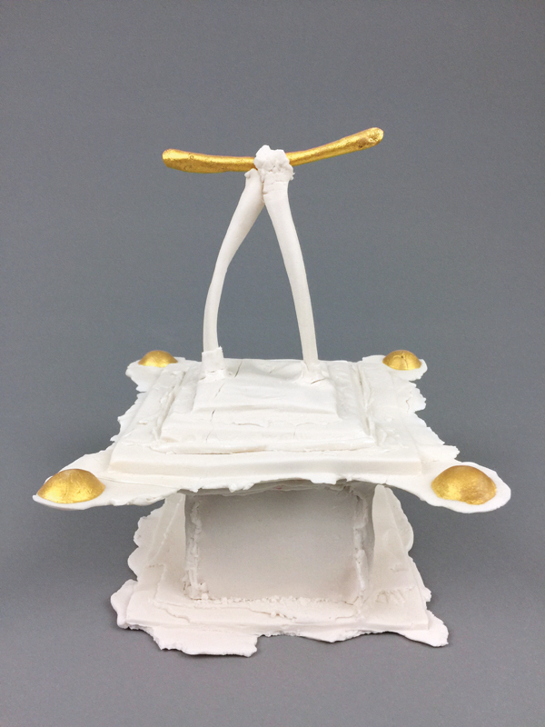 5 Reliquary For Nostalgia Bone, porcelain, glaze, gold leaf, 2018.