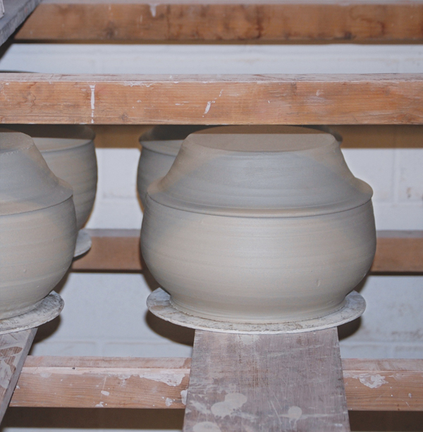 4 Dry the base and lid together until they’re even in moisture and ready to trim.