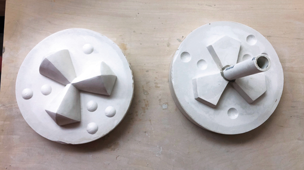 12 Once created, the mother molds (and plaster positives) of the prototypes are used to create multiple reproductions of the same mold.
