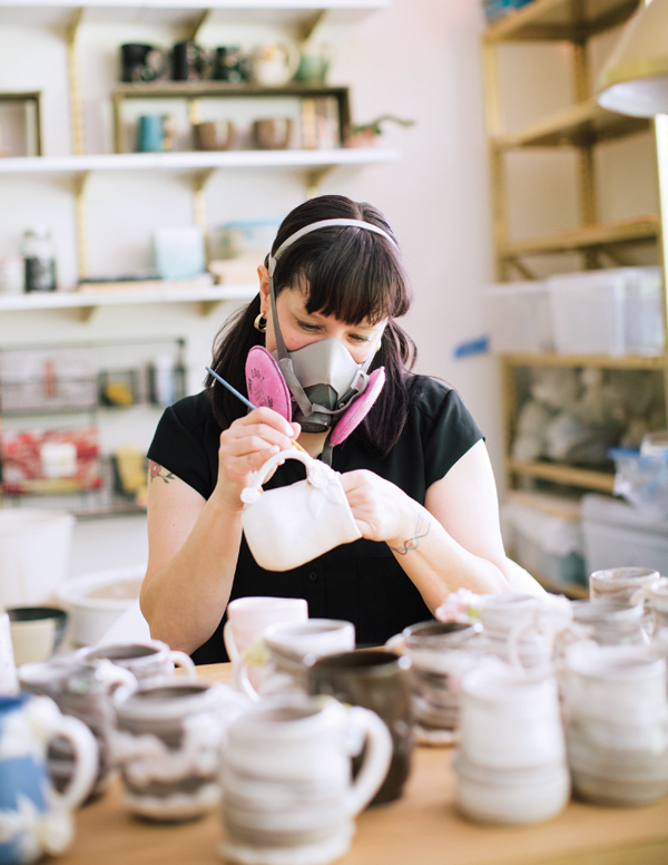 4 Always wear a properly fitted respirator (ideally with cartridges designed to block fumes) when working with unfired luster.