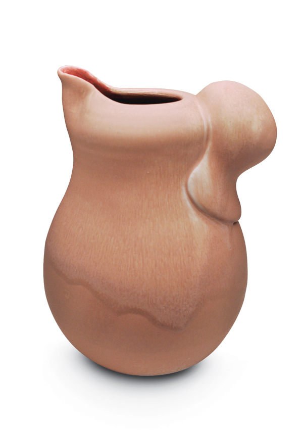 6 Dandee Pattee’s pitcher, 9 in. (23 cm) in height, porcelain, fired to cone 10, 2016. 