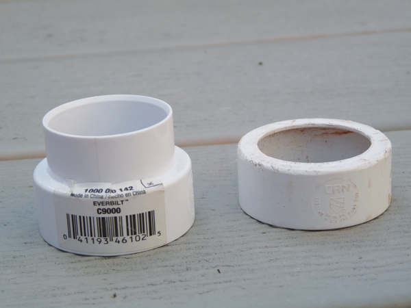 2 A 1½-inch trap adapter modified to create the die collar. 