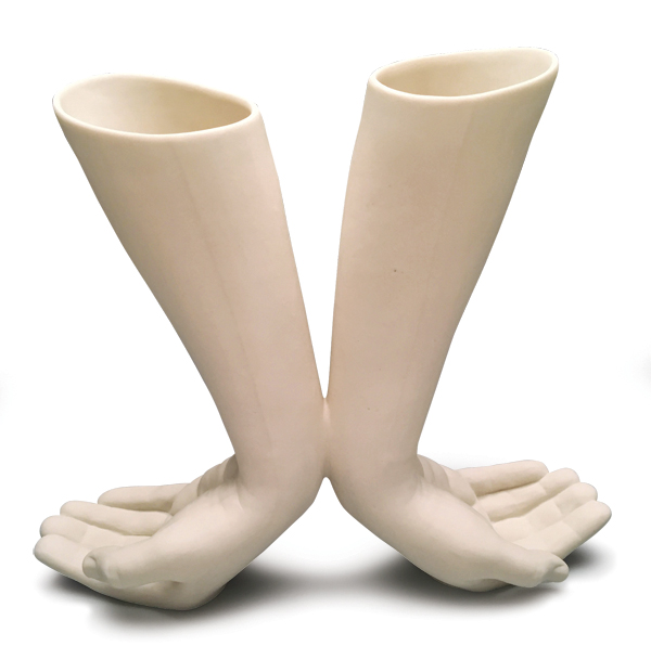 2 Jennifer Holt’s Breathe (v2), 12 in. (30 cm) in width, porcelain, fired in oxidation, 2017.
