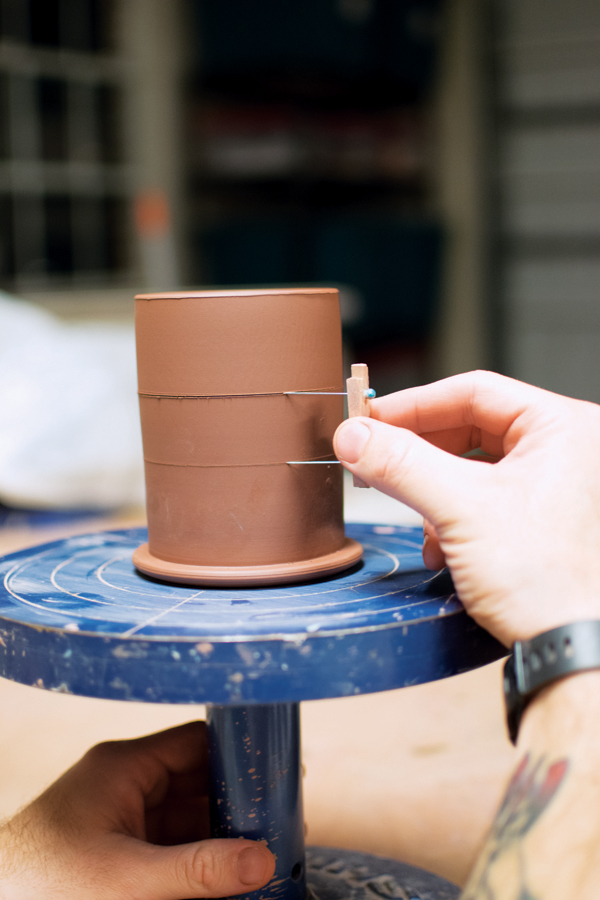 3 Create bands for the transfer patterns using custom double-needle tools.