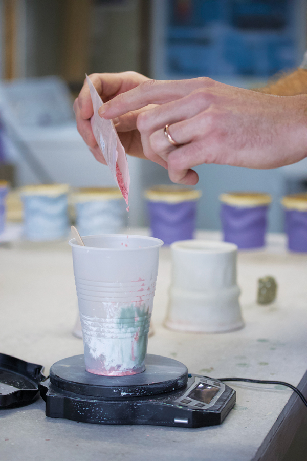 5 Mix Mason stain into two-part epoxy to add color.