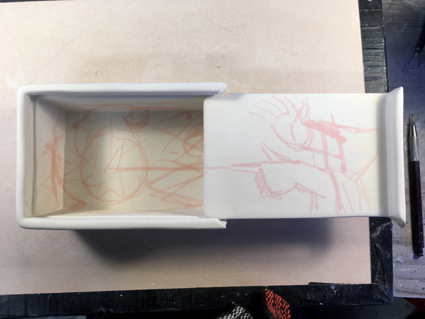 8 Use thin red ink for an underdrawing to guide your interactive illustration and ensure correct lineup.