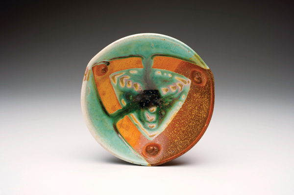 6 Bowl from a set of three, 8 in. (20 cm) in diameter, wheel-thrown white stoneware, base and off-white terra sigillatas, fired to cone 11–12, 2016.