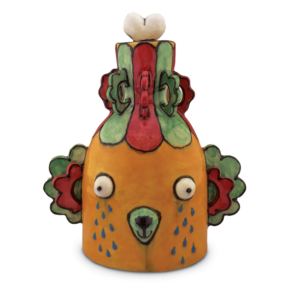 8 Ashley Bevington’s Poodle Bottle 1, 7 in. (18 cm) in height, stoneware, underglaze, clear glaze, fired to cone 6 in oxidation.