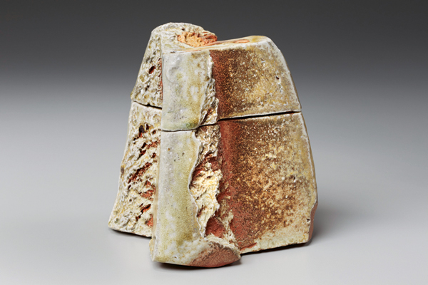 4 Carved box, 7 in. (18 cm) in height, wood-fired porcelaneous stoneware, 2017.