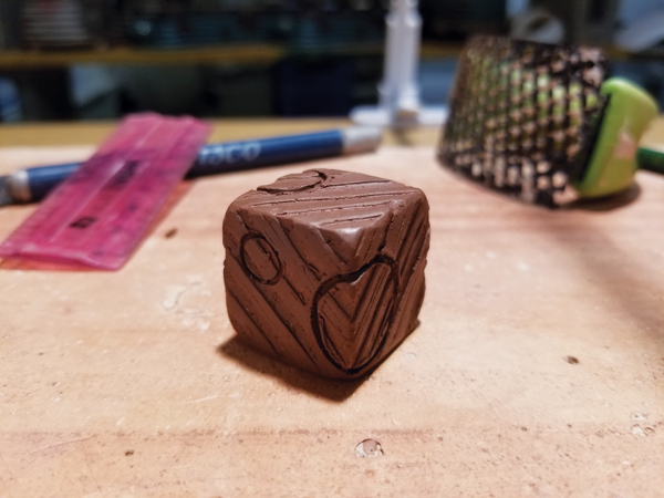 5 Let the finished cubes dry. Due to their thickness, they must dry thoroughly before going into the kiln otherwise they may crack.