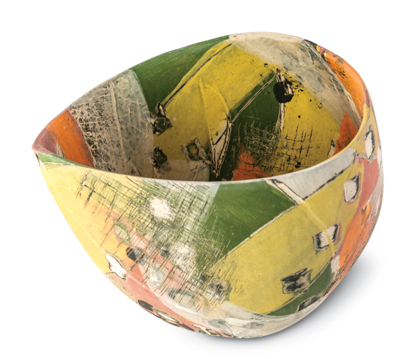 1 Carolyn Genders’ Citrus Delight Vessel, 8½ in. (22 cm) in diameter, ceramic, 2018.