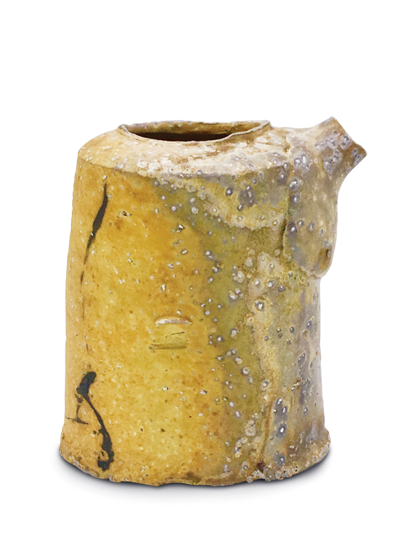 1 Pouring pot, 5½ in. (14 cm) in height, wheel-thrown stoneware, wood fired to cone 12, 2018. 