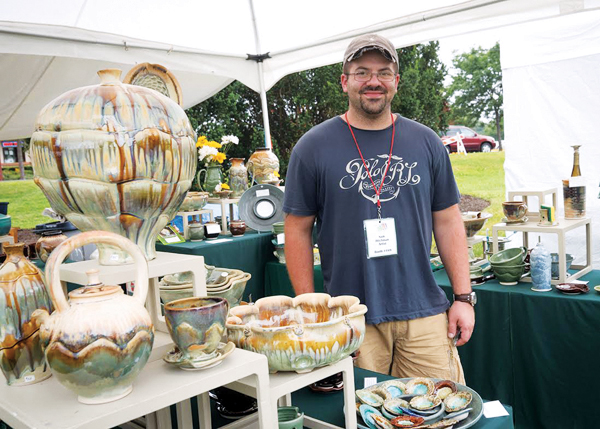 1 Hitchman at an Ohio art show after receiving Best in Functional Category. 