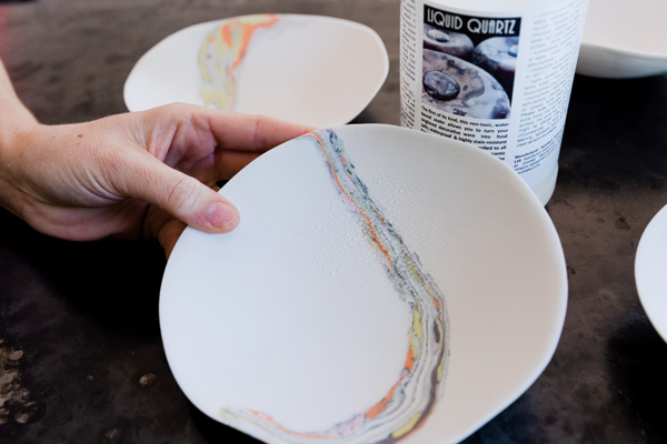 16 Polish each bowl and then coat with Liquid Quartz ceramic sealer to provide a stain-resistant and food-safe barrier.