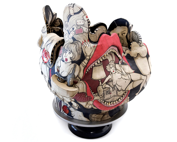2 Yana Payusova’s Complications, Revolution series, 18 in. (46 cm) in height, ceramic, 2017.