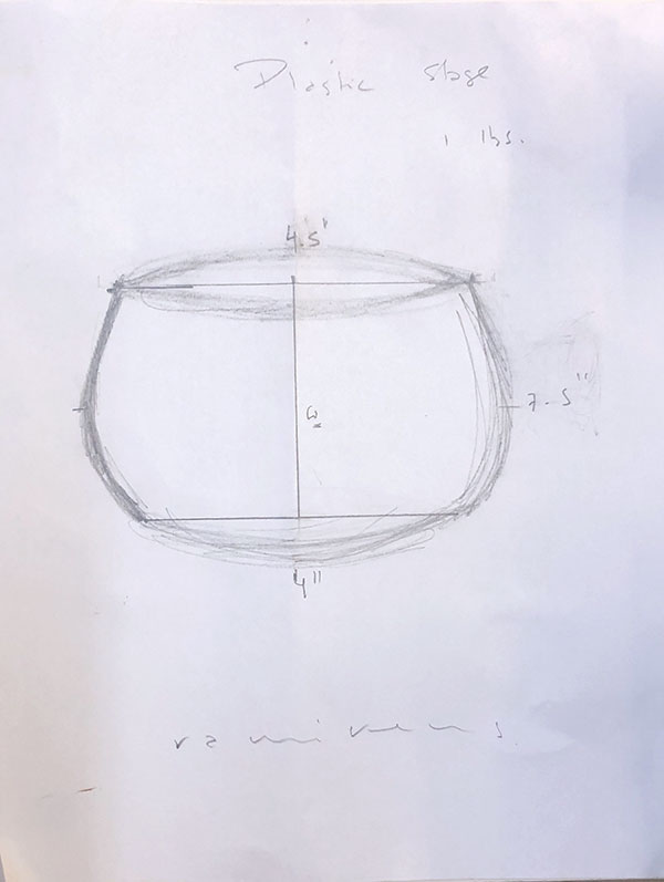 1 Sketch a piece you would like to make. Add dimensions and proportions.