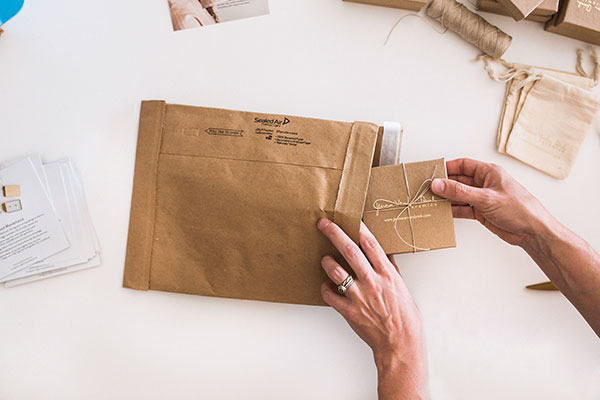 5 Ship small jewelry boxes in 100% recycled padded paper mailers. 