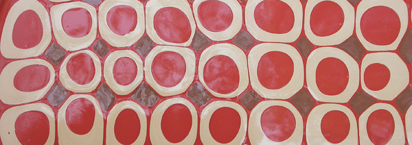 7 Detail of flattened slip dots in the leather-hard state.
