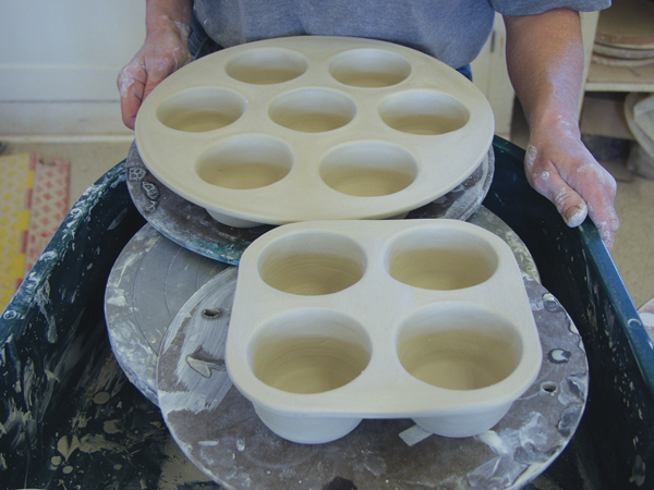 Fig 7 For a four-cup pan, use a ruler to cut off the edges of the pan. Use a Surform rasp to finish the cut edges.