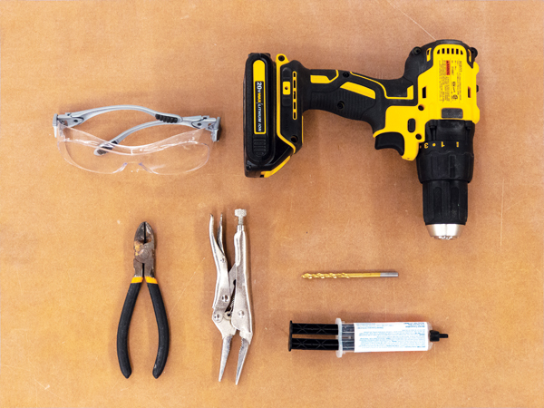 1 Tools needed to make test sieve brush.