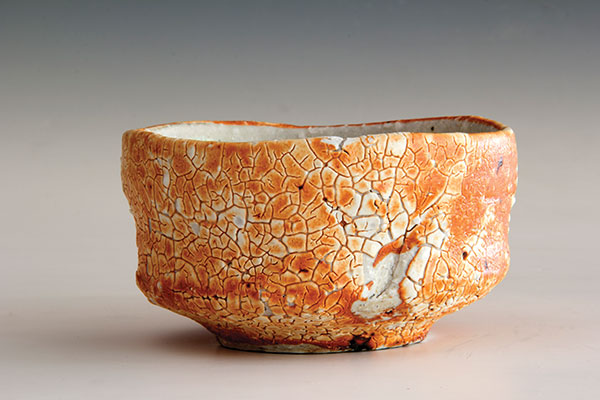 1 Chawan, 5¼ in. (13 cm) in diameter, wood-fired and salt-glazed stoneware, inclusions, slip.