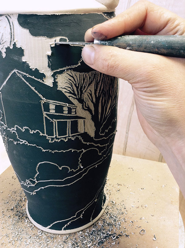 4 Carve out white areas and negative spaces. Add details slowly.