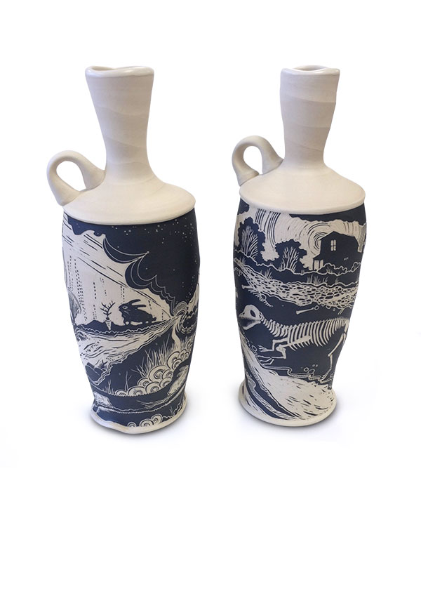 Two finished bottles by Chatham Monk and Justin Rice.