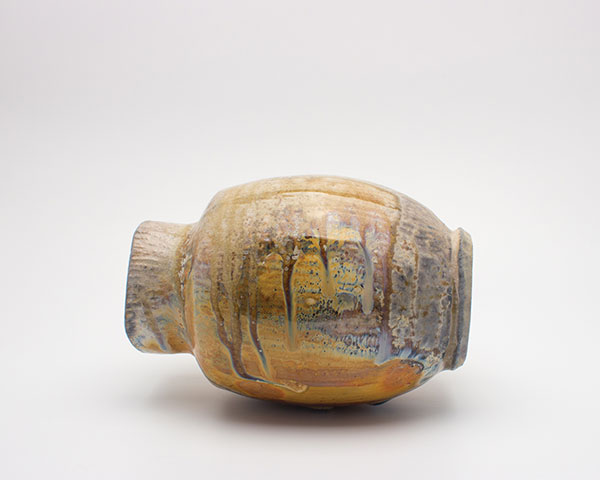 2 Vase, fired to cone 10. This vase was fired on its side with three big wads placed underneath it. 