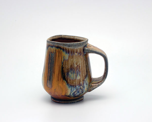 3 Mug with flashing-slip pattern, fired to cone 10.