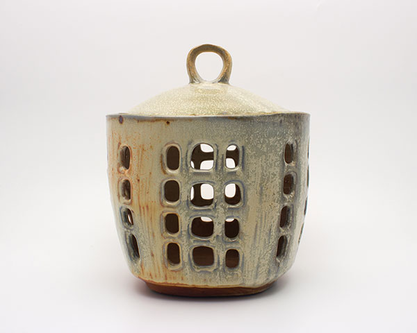 4 Lisa York’s onion jar, Yellow Salt glaze, wood fired to cone 10. 