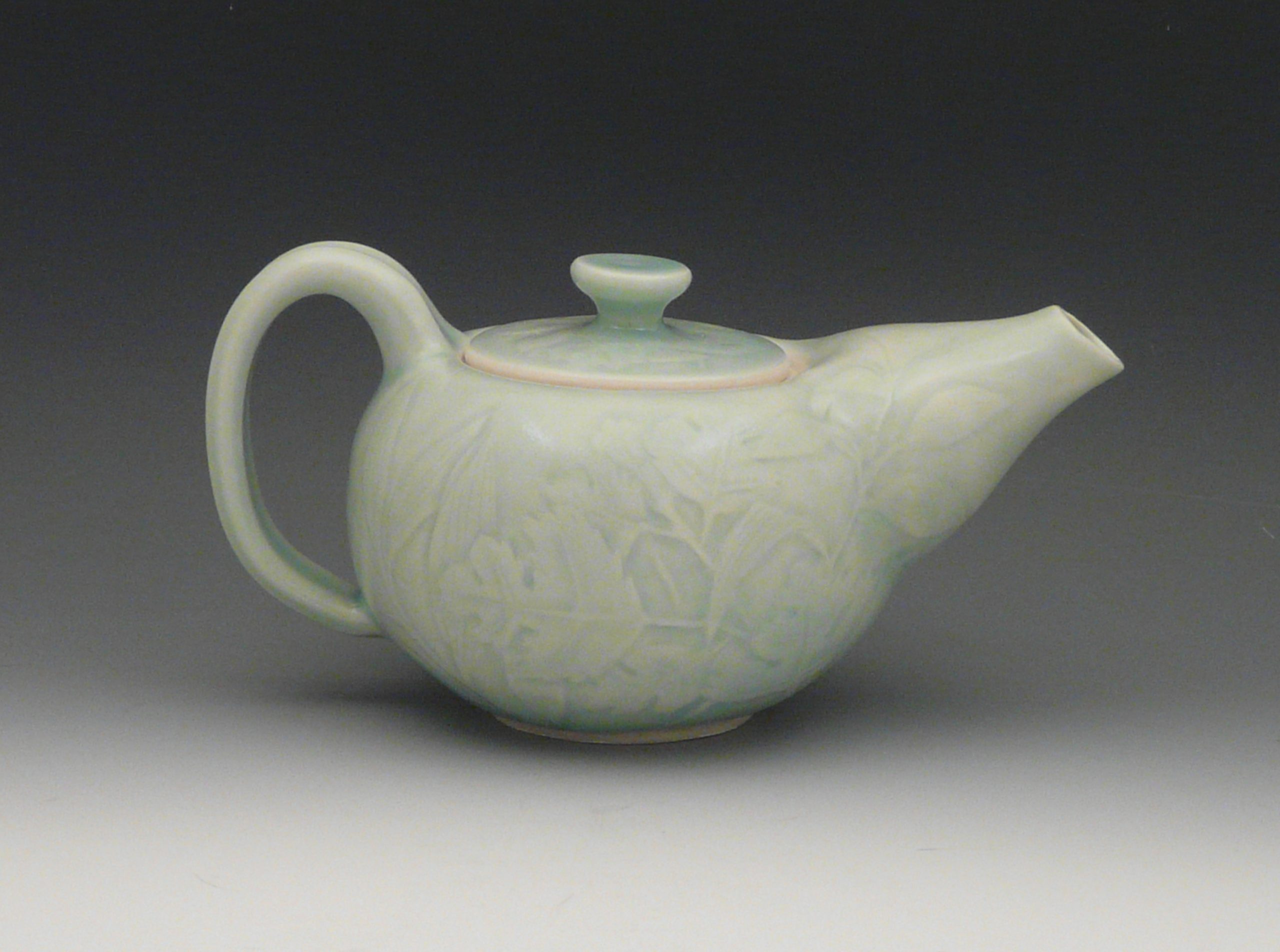 Marcia Selsor, Botanical Vision, 7 1/2 in. (19 cm) in length, porcelain, faux celadon glaze, fired to cone 6 in oxidation