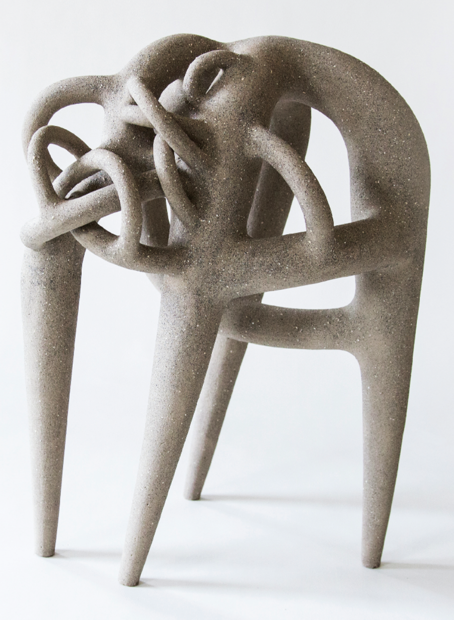 2 Diana Butucariu’s Templum IV, 23½ in. (60 cm) in height, stoneware, fired in oxidation to 2264°F (1240°C), 2018. 