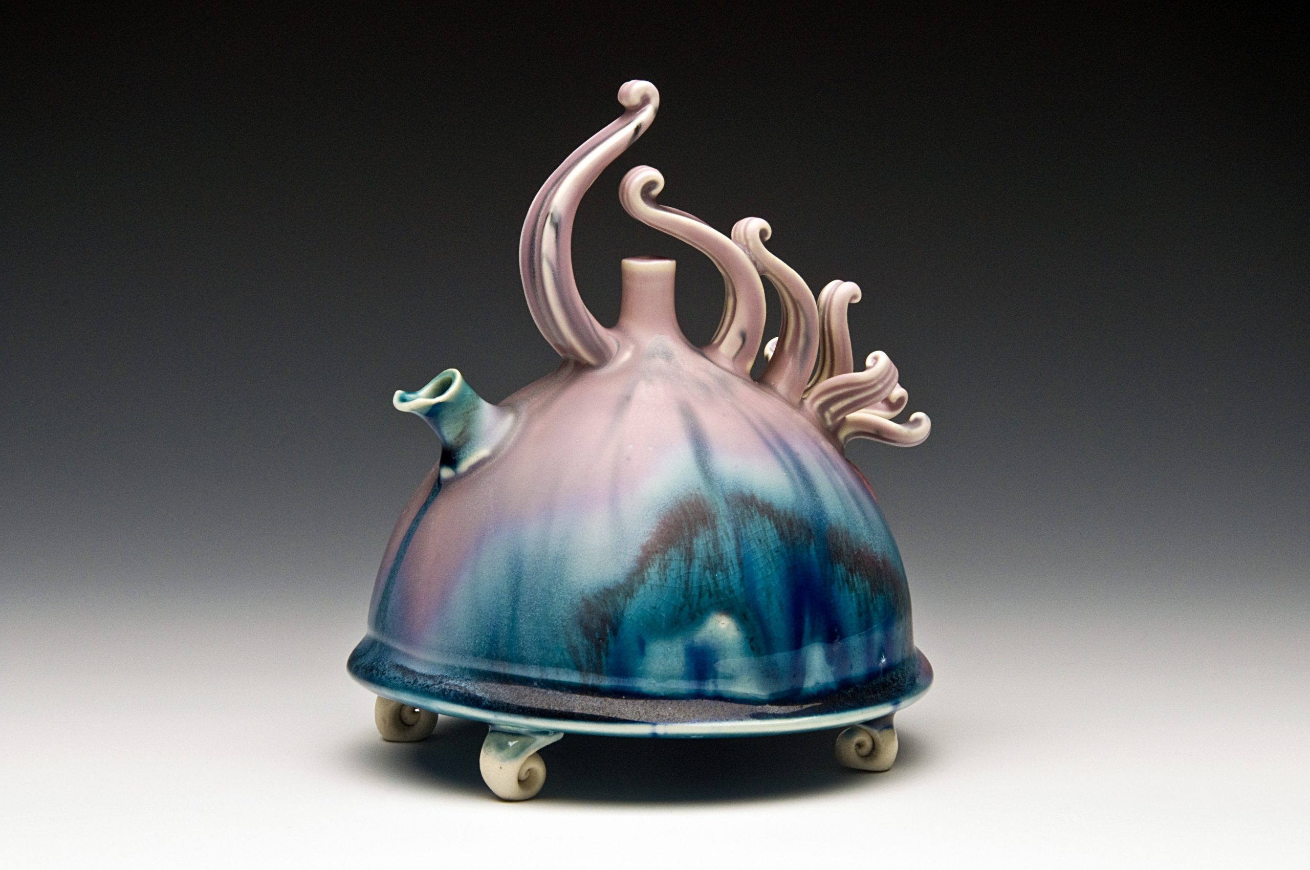 Fong Choo, Ameboid, Porcelain, cone 6, 4 W X 3 in D X  4 ½ in H