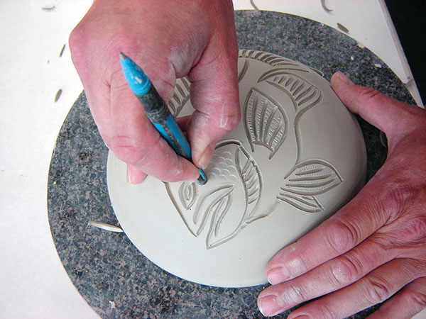 5 Create texture in the design using a variety of tools and objects.