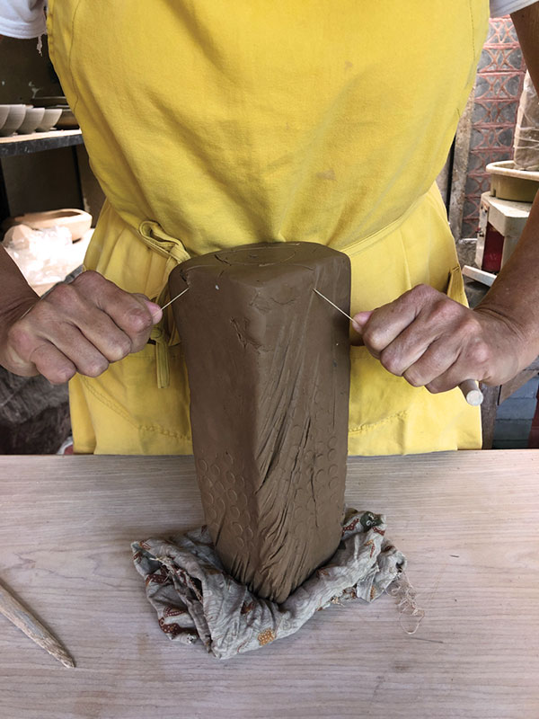 6 Start cutting and shaping the form from the bottom first.