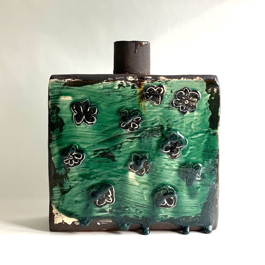 Tokyo Bottle, 10 in. (25 cm) in height, glazed stoneware, fired to 6, 2020.