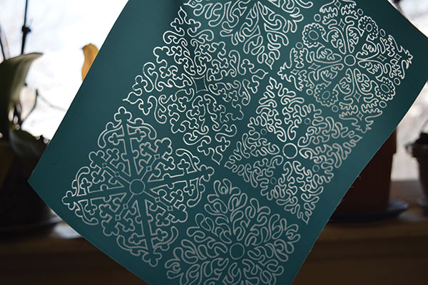3 Once the stencil is clear of emulsion, place it in the sun for 20 minutes to dry.