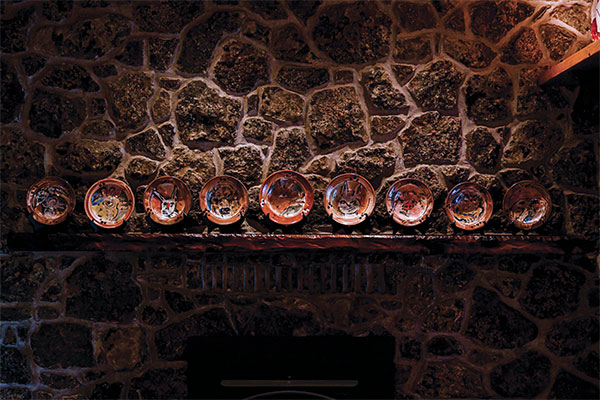 5 Nine pasta bowls collected over the years featuring the usual suspects by Ron Meyers.