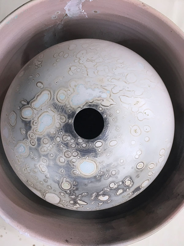 11 First firing of copper chloride without a saggar, fired to 1650°F (898°C).