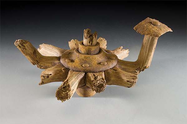 7 Mitchell Spain’s Wagon Wheel Teapot, 12 in. (30 cm) in diameter, stoneware, 2012.